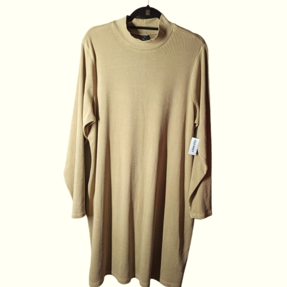 XXL - Old Navy | Fitted Long-Sleeve Mock-Neck Rib-Knit Mini Dress - Picture 2 of 6
